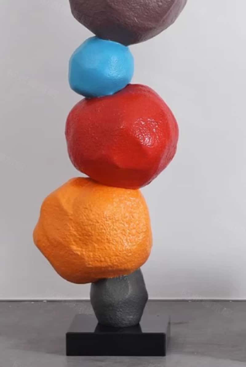Large Polychrome Wood Sculpture Floor Sculpture Tall Wooden Sculpture Modern Home Decor