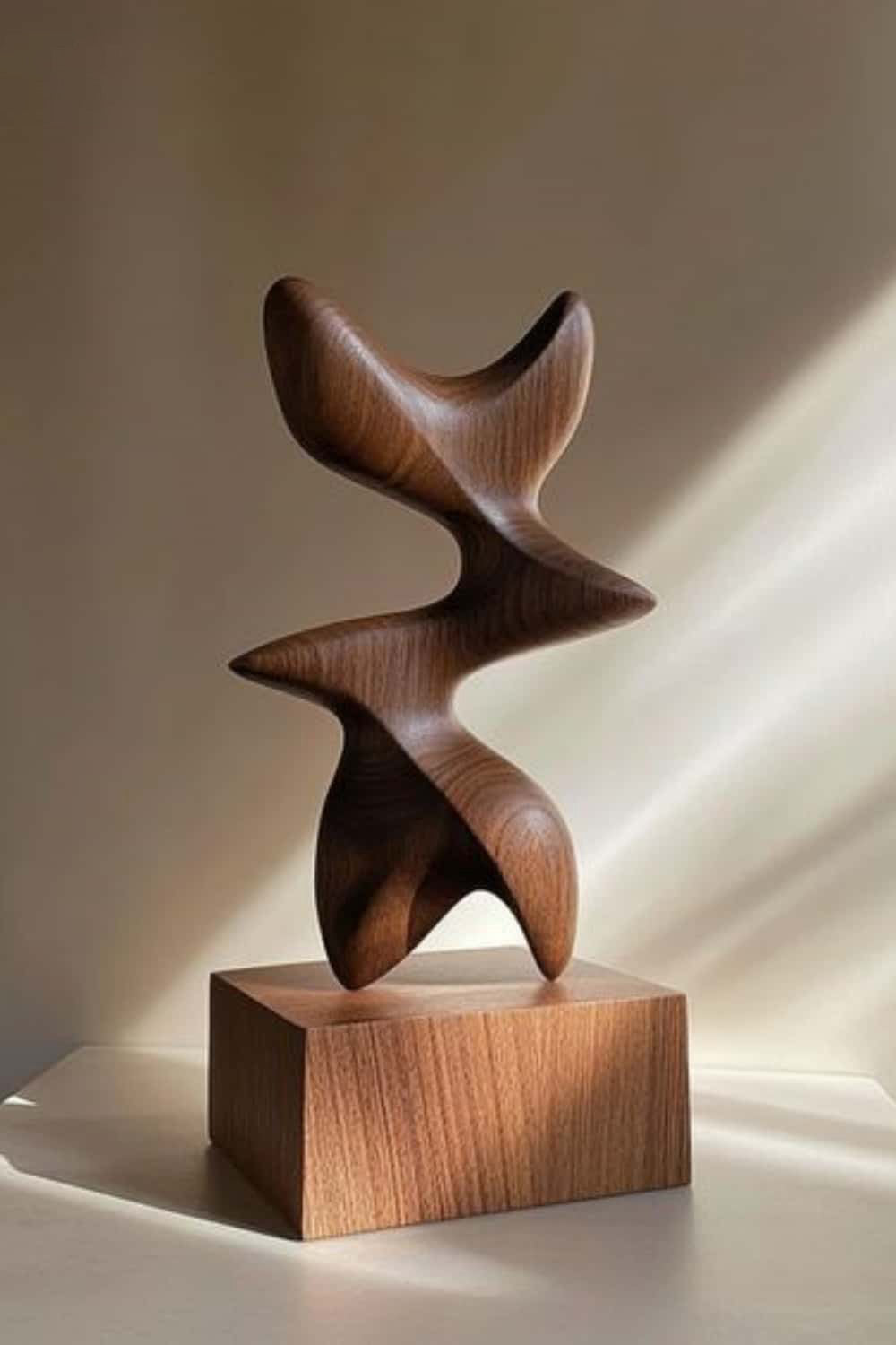 Wood Carving Sculpture With Wood Abstract Wooden Sculpture Art Ornaments