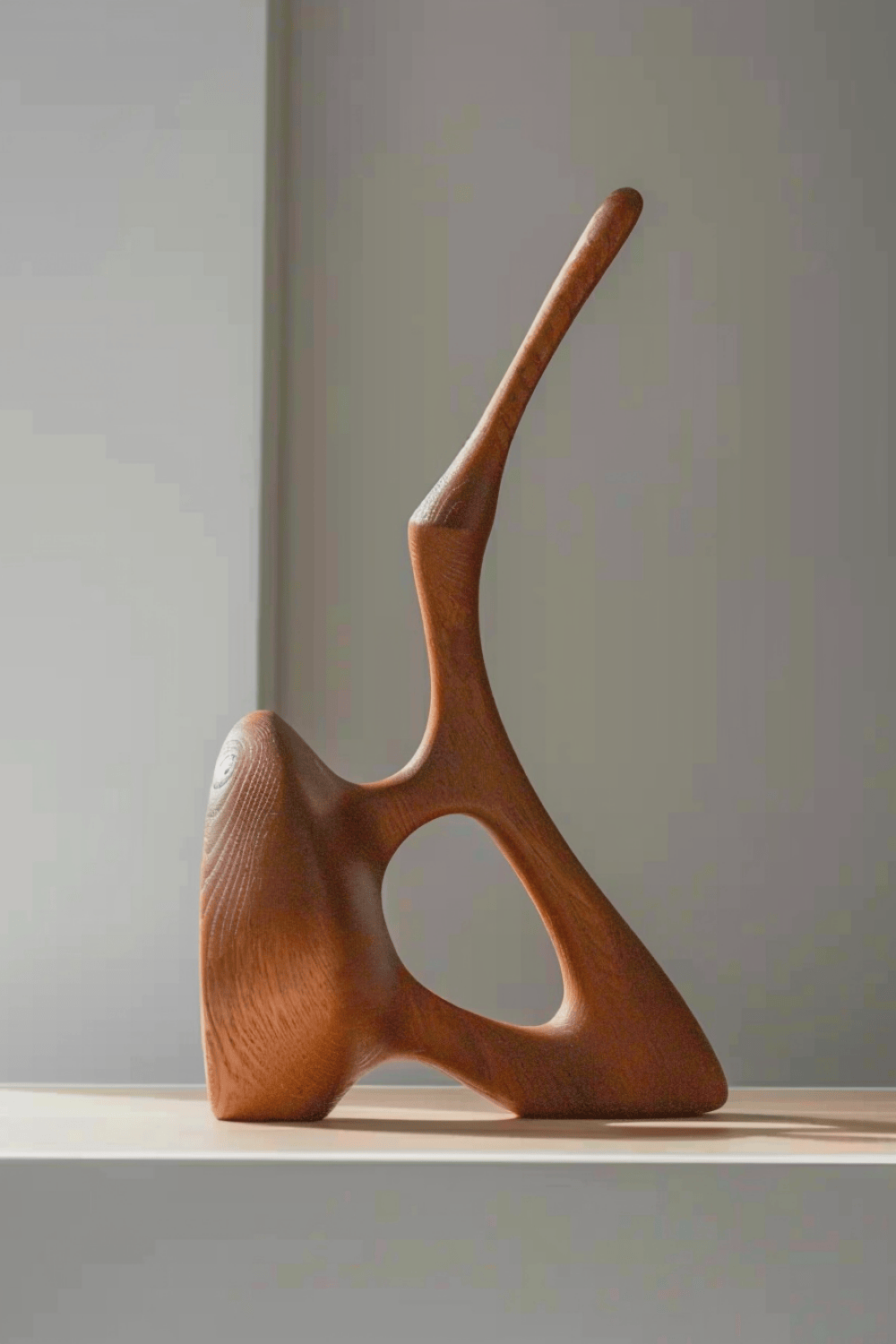 Abstract Wooden Sculpture Minimalist Decor Hand Carved Wood Statue