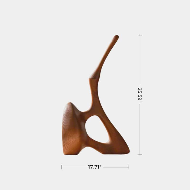 Abstract Wooden Sculpture Minimalist Decor Hand Carved Wood Statue