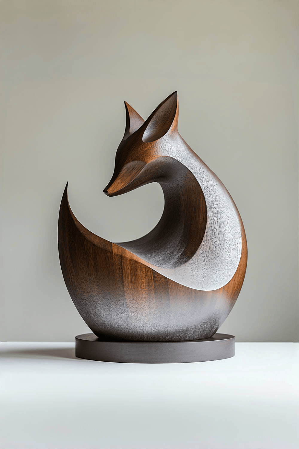 Wooden Carved Animals Wooden Fox Statue Hand Carved Wood Sculpture