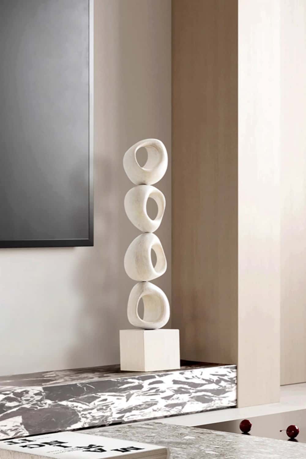 Wood Sculpture Hand Carved Abstract Wooden Sculpture Art Wood Carving