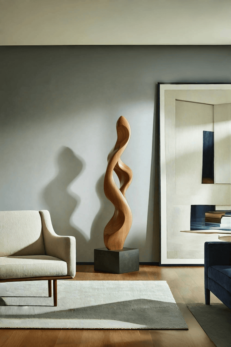 Large Wooden Sculptures For The Home Modern Abstract Wood Sculpture Art