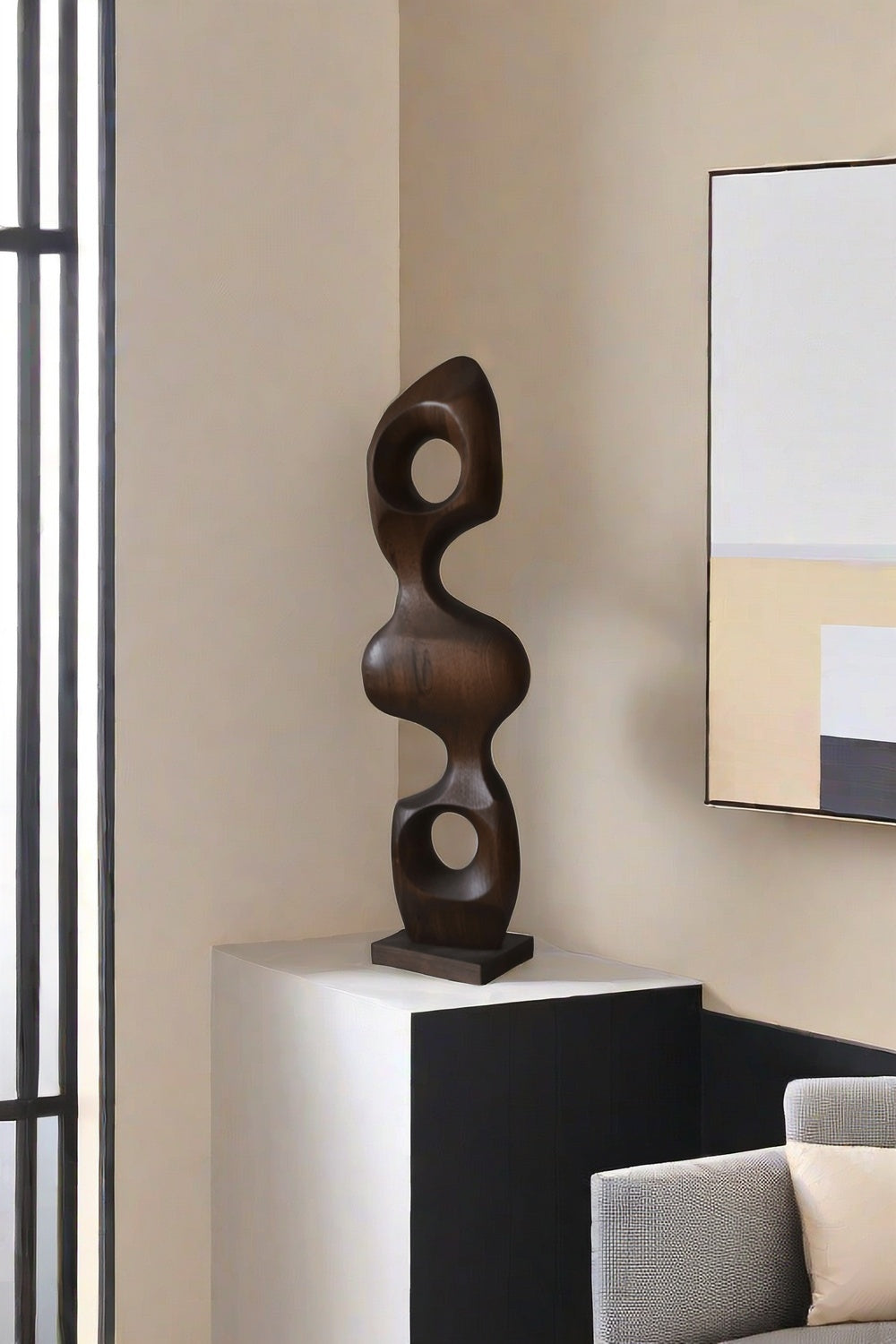 Wooden Hand Sculpture Abstract Wood Art Deco Wood Carving Sculpture