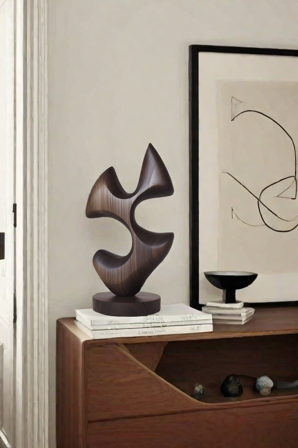 Wood Carving Sculpture With Wood Abstract Wooden Sculpture Art Ornaments