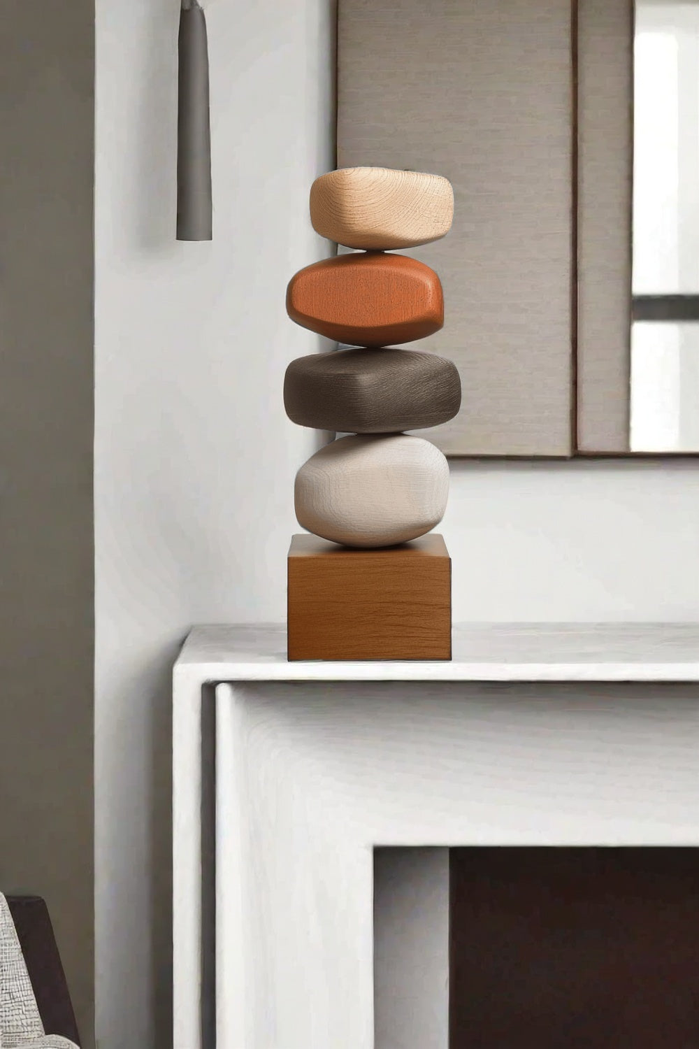 Handcrafted Wood Sculpture Modern Abstract Art Minimalist Home Decor