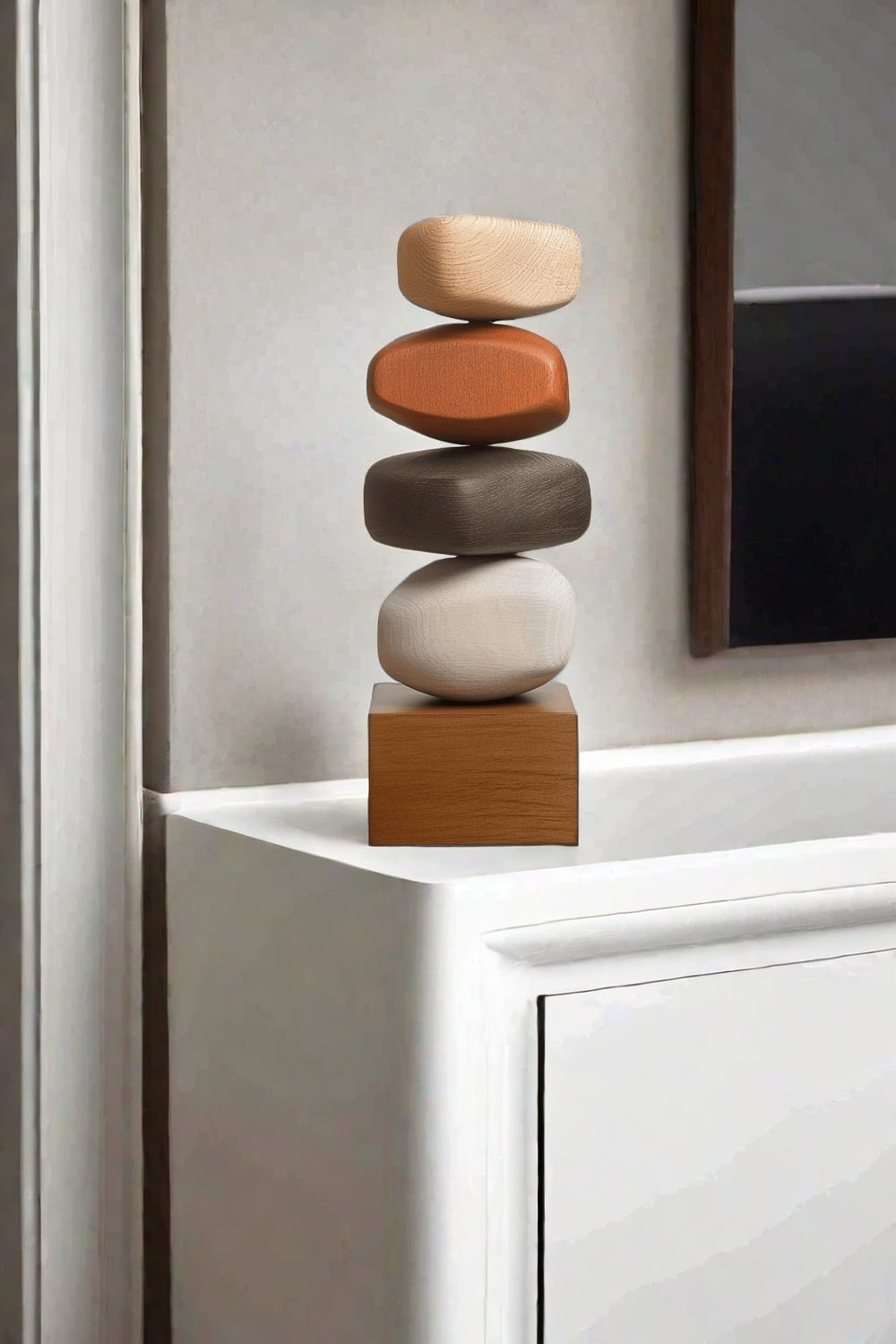 Handcrafted Wood Sculpture Modern Abstract Art Minimalist Home Decor