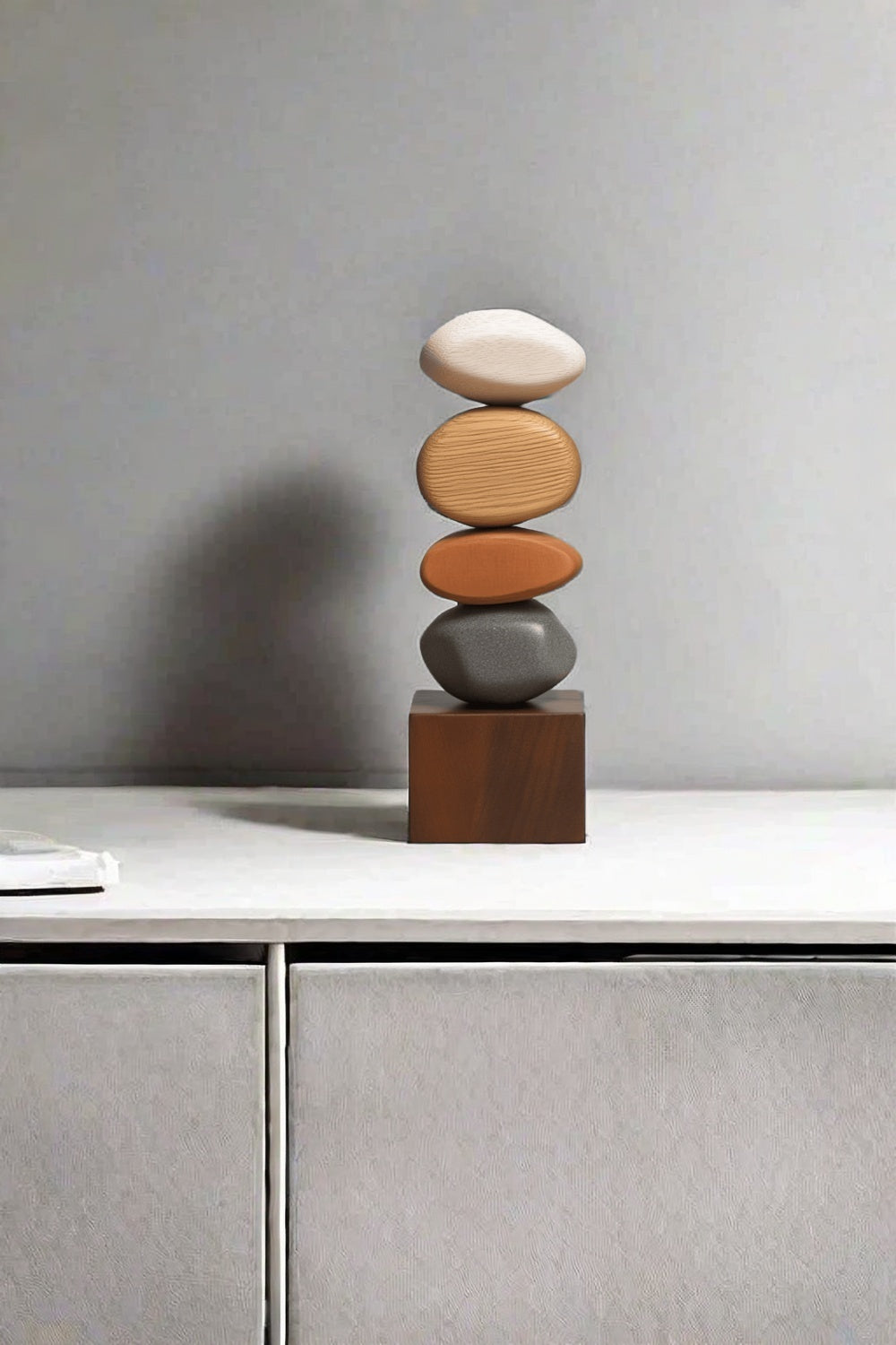 Handcrafted Wood Sculpture Modern Abstract Art Minimalist Home Decor