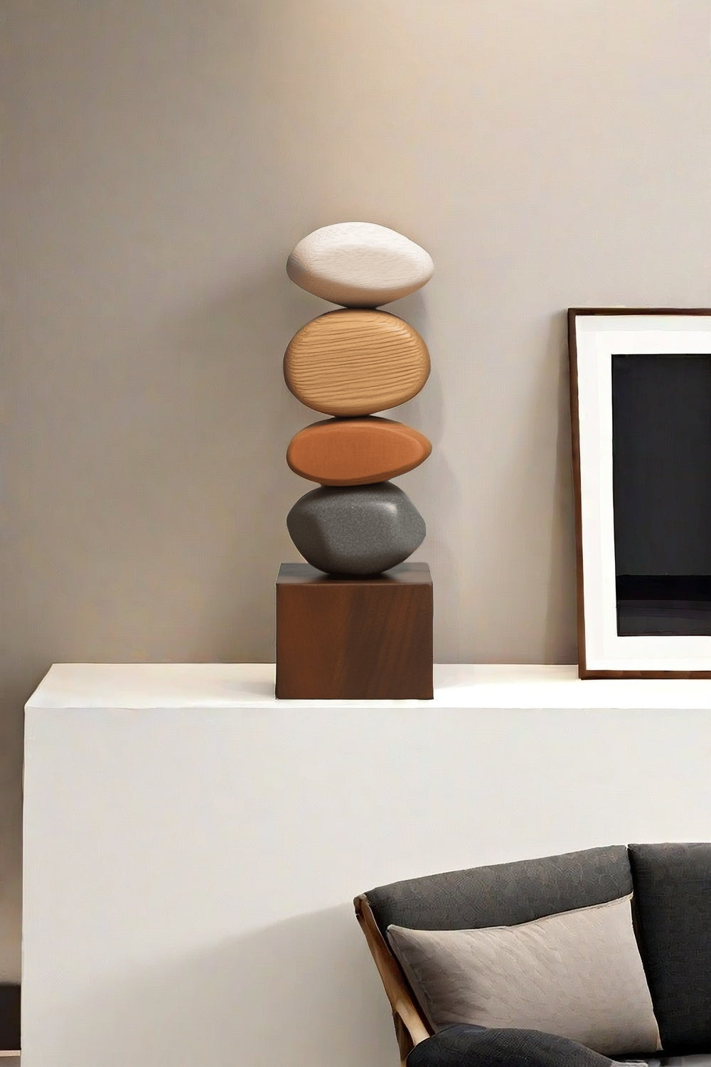 Handcrafted Wood Sculpture Modern Abstract Art Minimalist Home Decor
