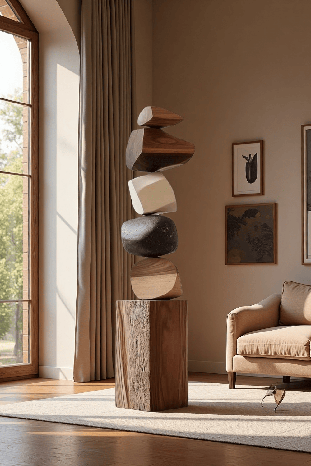 Tall Abstract Wood Sculpture Art Large Wooden Sculptures For The Home 