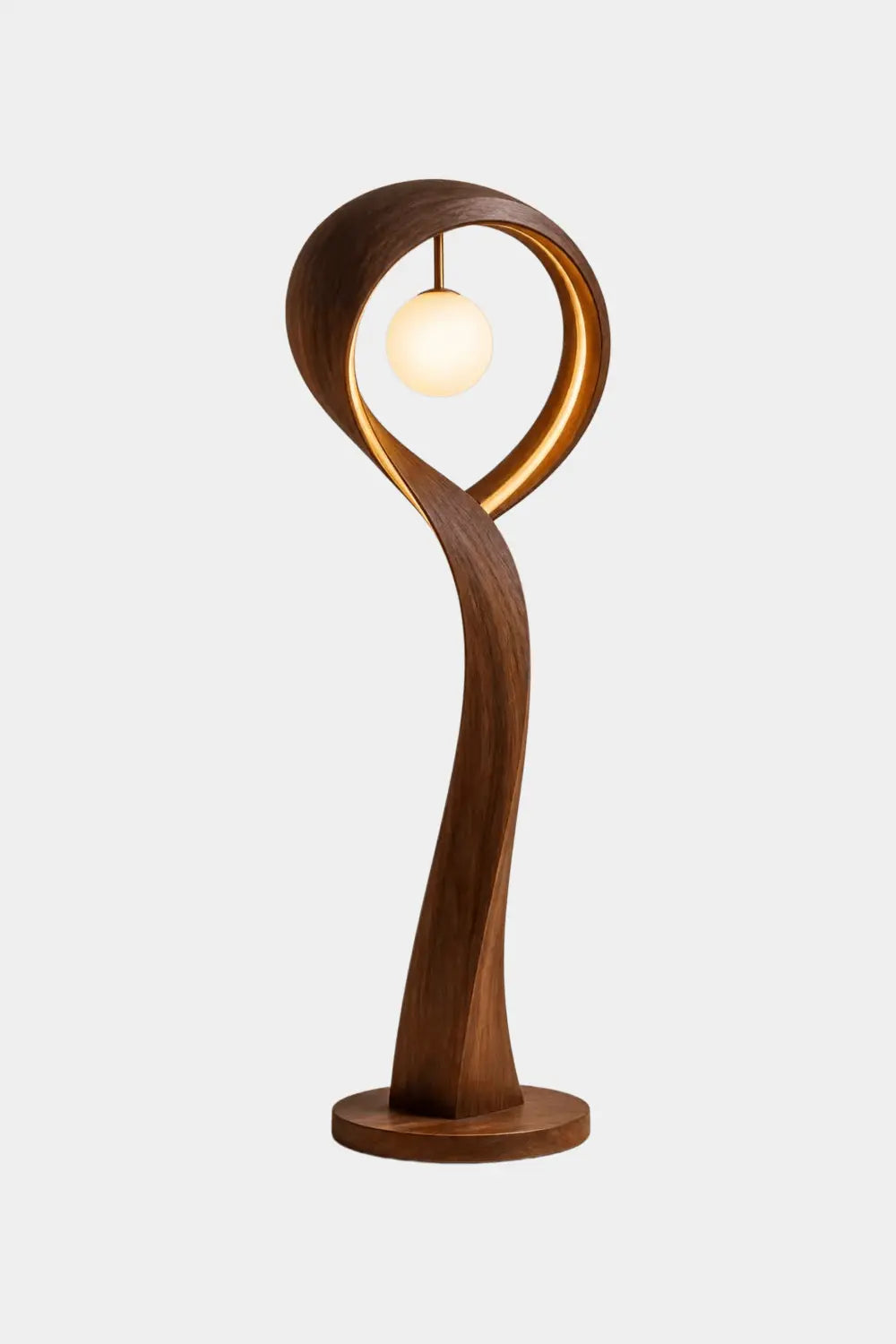 Handcrafted Wooden Floor Lamp With Abstract Curve Design For Contemporary Living Rooms And Bedrooms Decor