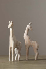 Giraffe Wood Carving Hand Carving Wooden Art  Wood Sculpture Animal Crafts Wooden Giraffe Statue