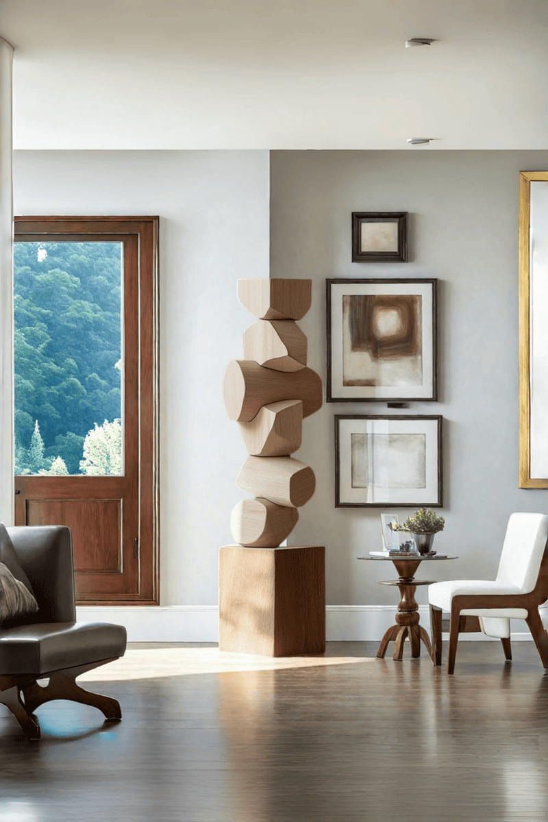 Large Wooden Sculptures For The Home Modern Abstract Wood Sculpture Art