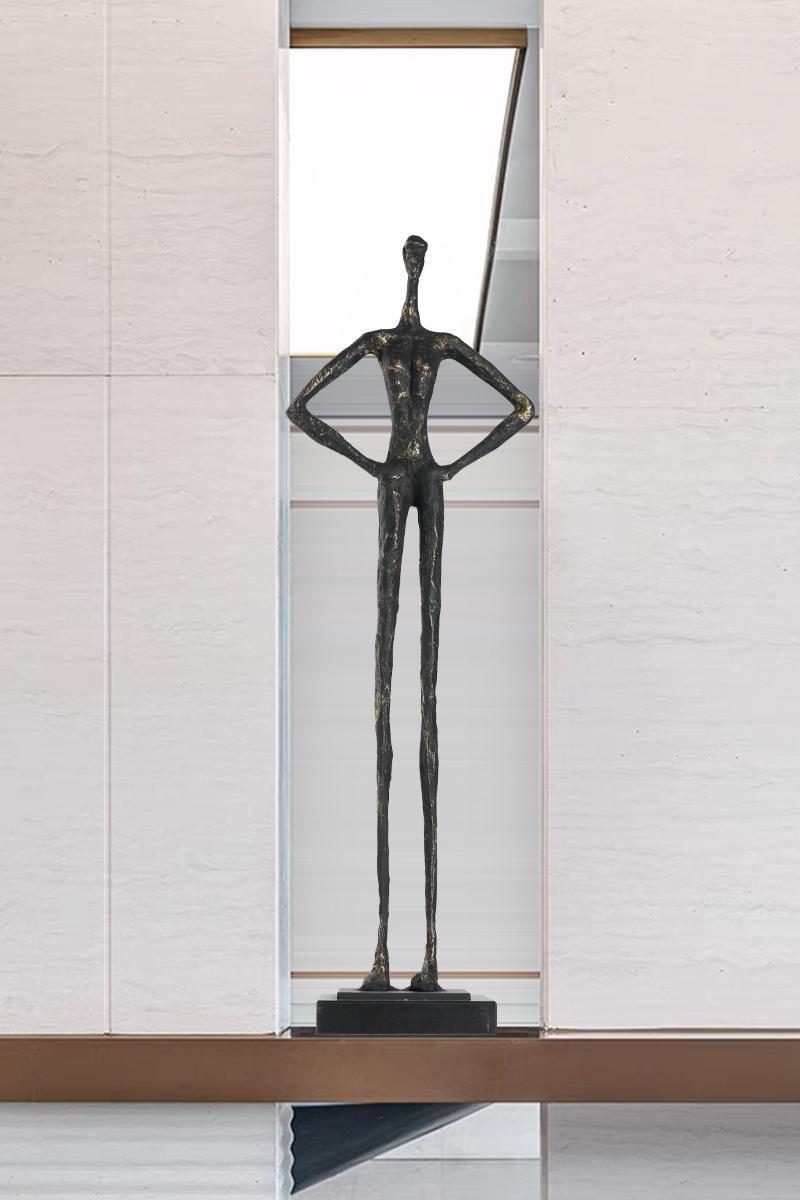Metal Human Sculpture Metal Figurine Decor Metal Human Figure Statue Art