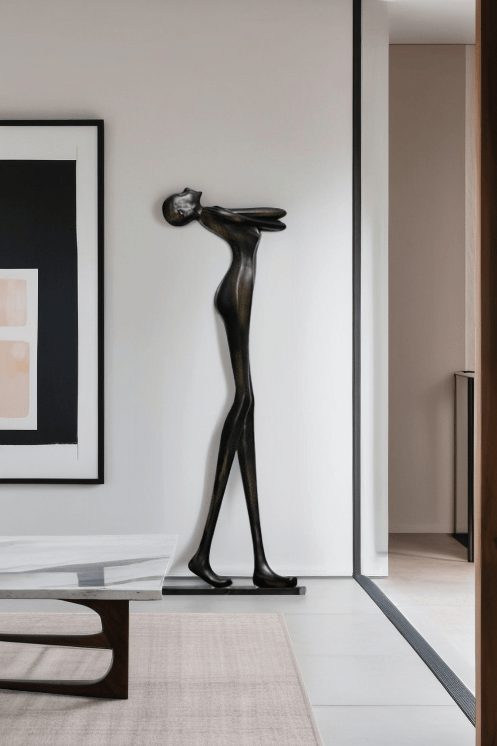 Metal Human Sculpture Fiberglass Human Sculpture Floor Standing Sculpture