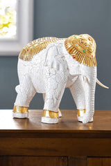 Elephant Wood Carving Hand Carving Wooden Art  Wood Sculpture Animal Crafts Wooden Elephant Statue