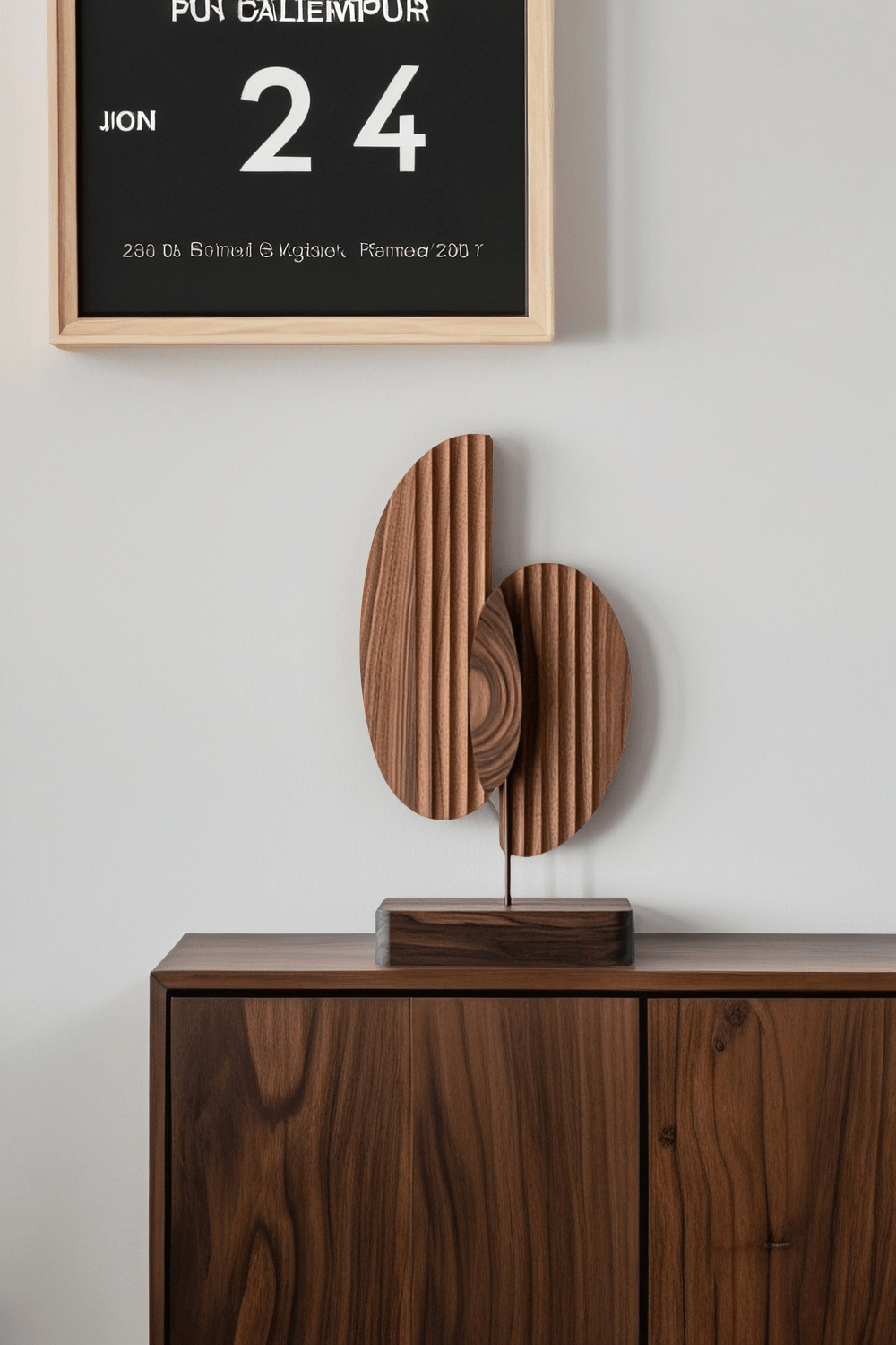 Modern Minimalist Abstract Wood Sculpture Hand Carved Wooden Sculpture