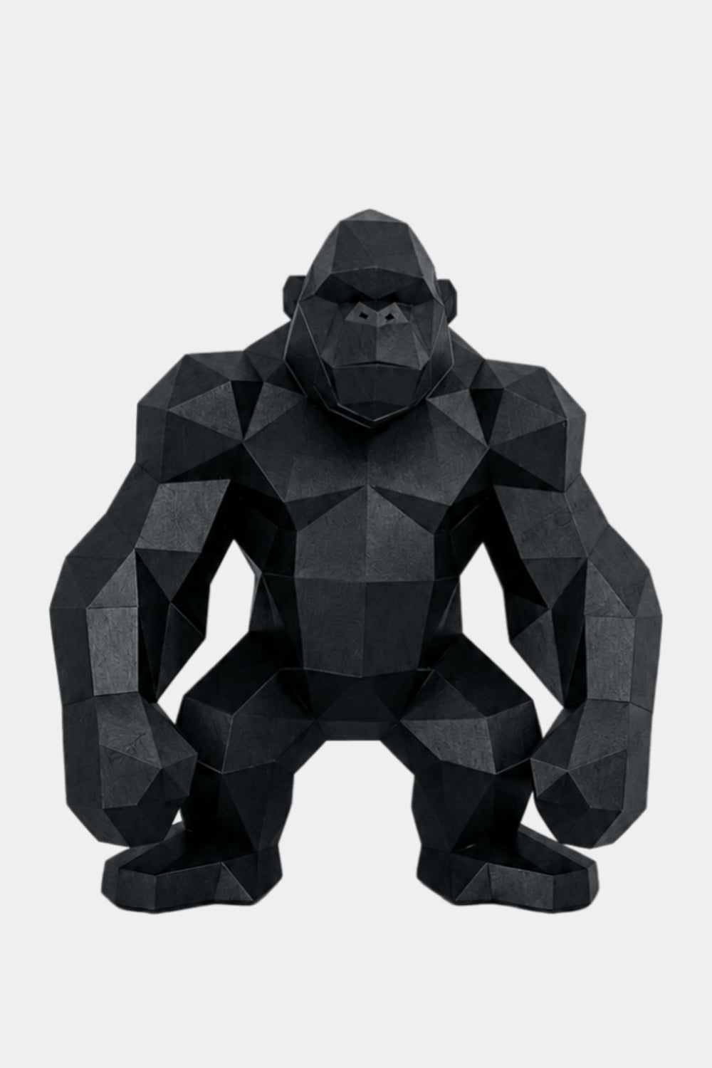 Hand-Carved Geometric Gorilla Wood Sculpture Modern Abstract Animal Art For Home Decor