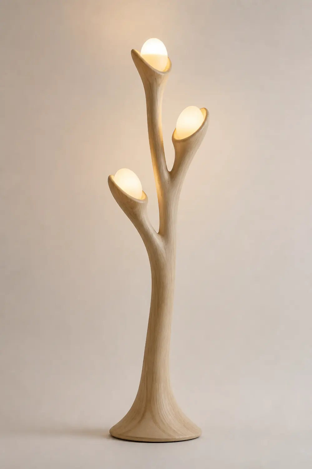Organic Wood Floor Lamp With Branch Inspired Sculptural Design For Modern Living Rooms