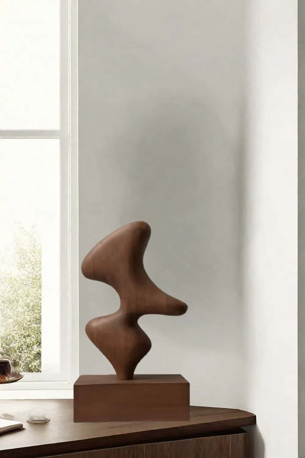 Wood Sculpture Hand Carved Abstract Wooden Sculpture Art Wood Carving