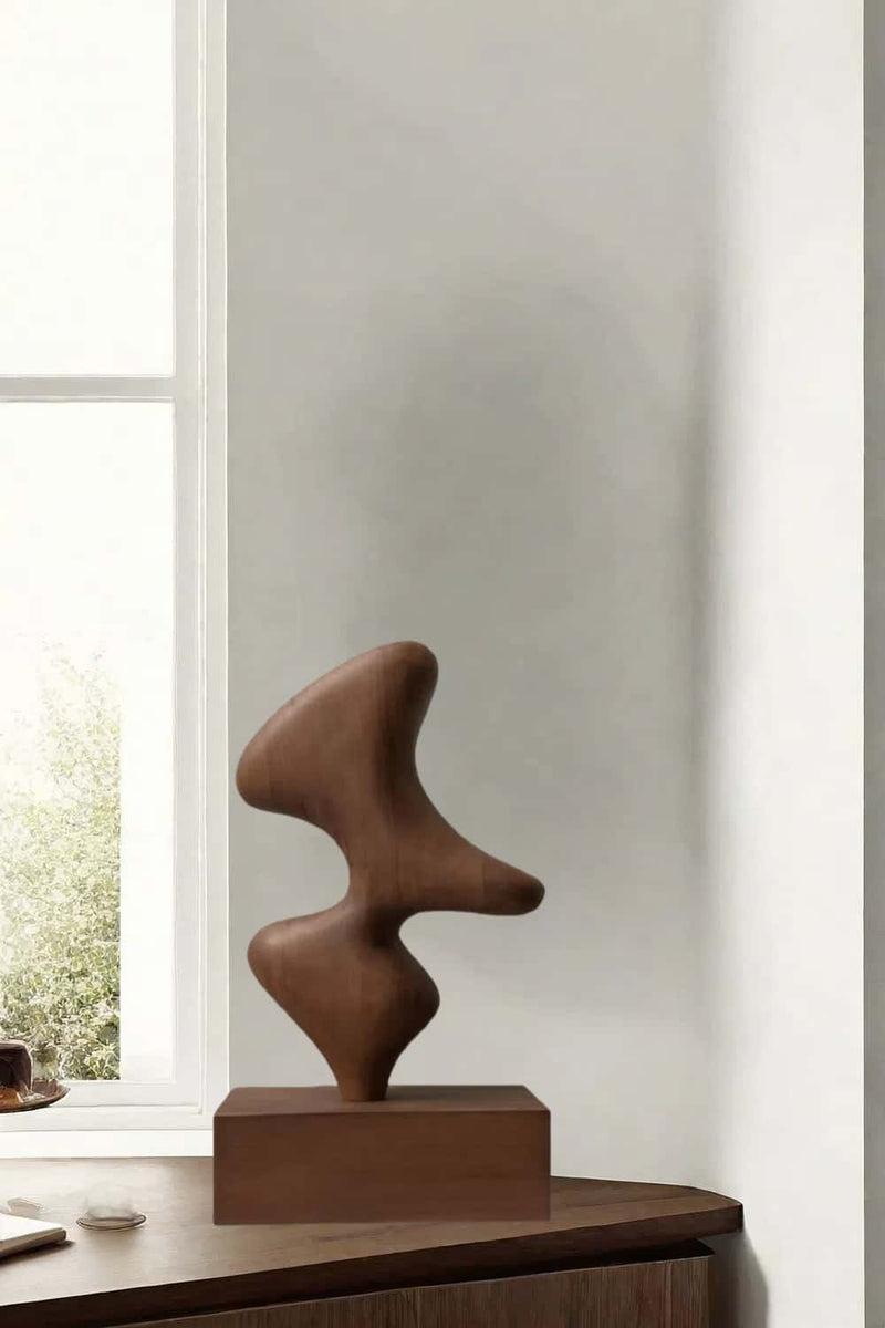 Wood Sculpture Hand Carved Abstract Wooden Sculpture Art Wood Carving