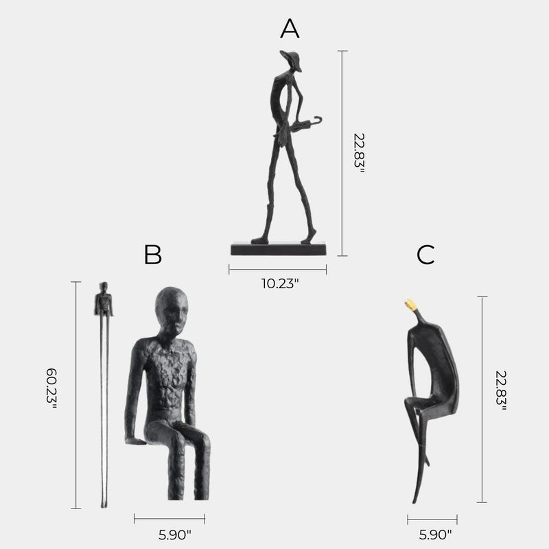 Metal Figure Sculpture Metal People Sculpture Aluminum Statue Metal Man Statue Man Of Steel Sculpture