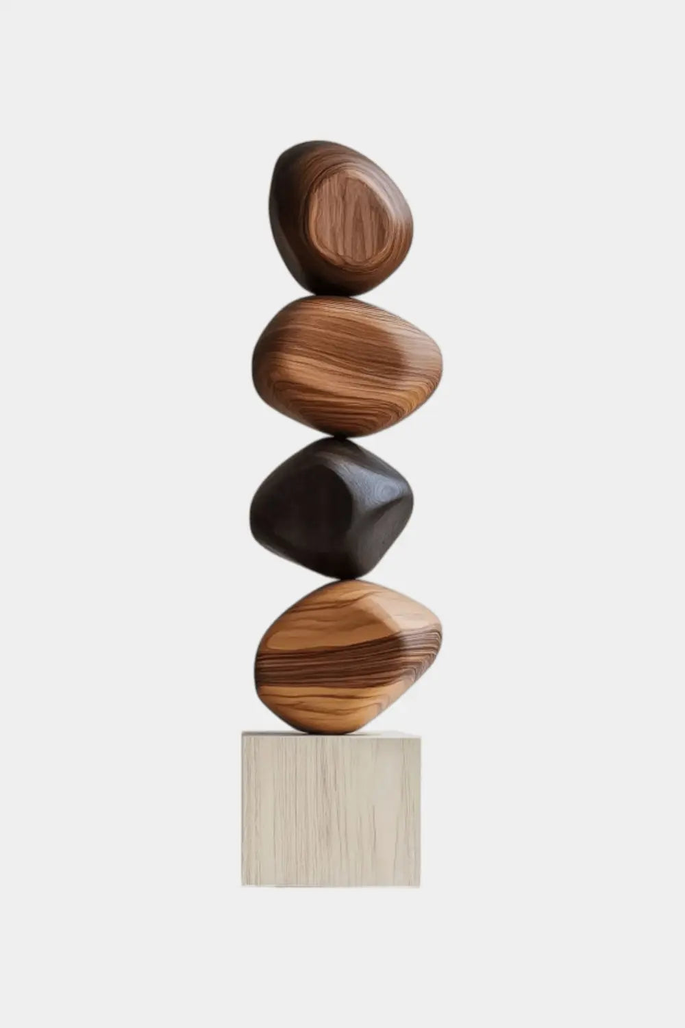 Large Abstract Wooden Sculpture For Modern Minimalist Home Decor And Living Room Accents