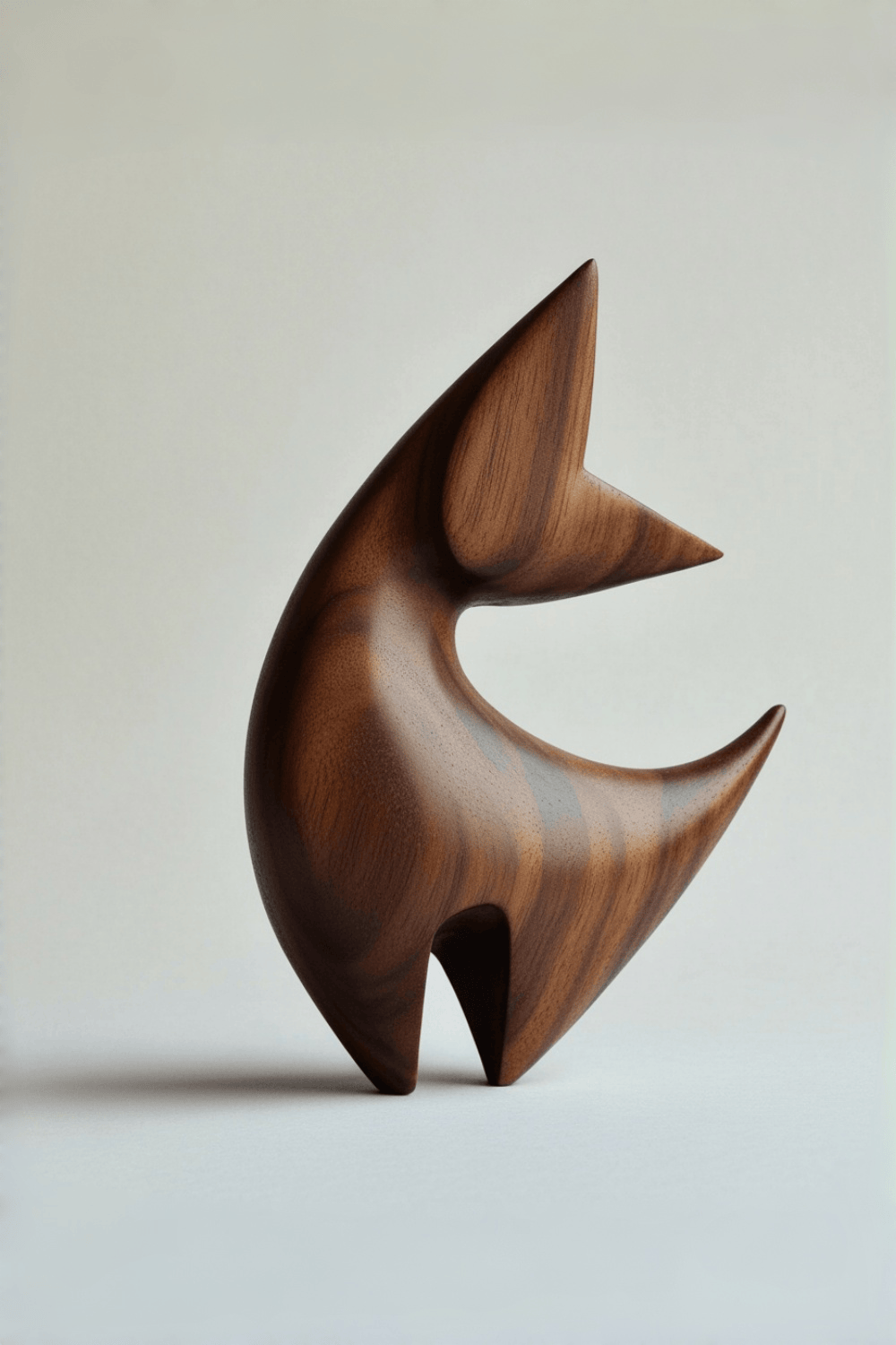 Abstract Animal Wood Sculpture Wooden Cat Sculptures Wood Feline Statue