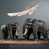 Elephant Wood Carving Hand Carving Wooden Art  Wood Sculpture Animal Crafts Wooden Elephant Statue