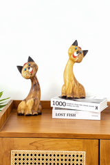 Cat Wood Carving Wooden Cat Statues Cat Wood Sculpture Wooden Cat Sculptures Animal Wood Sculpture 