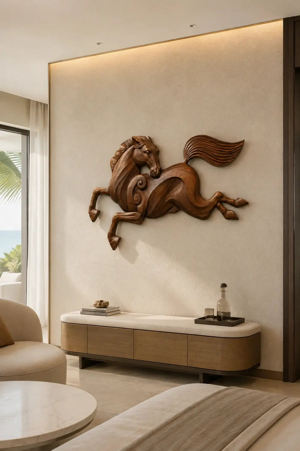 Horse Wood Sculpture #QA011