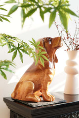 Dog Wood Carving Hand Carving Wooden Art  Wood Sculpture Animal Crafts Wooden Puppy Statue