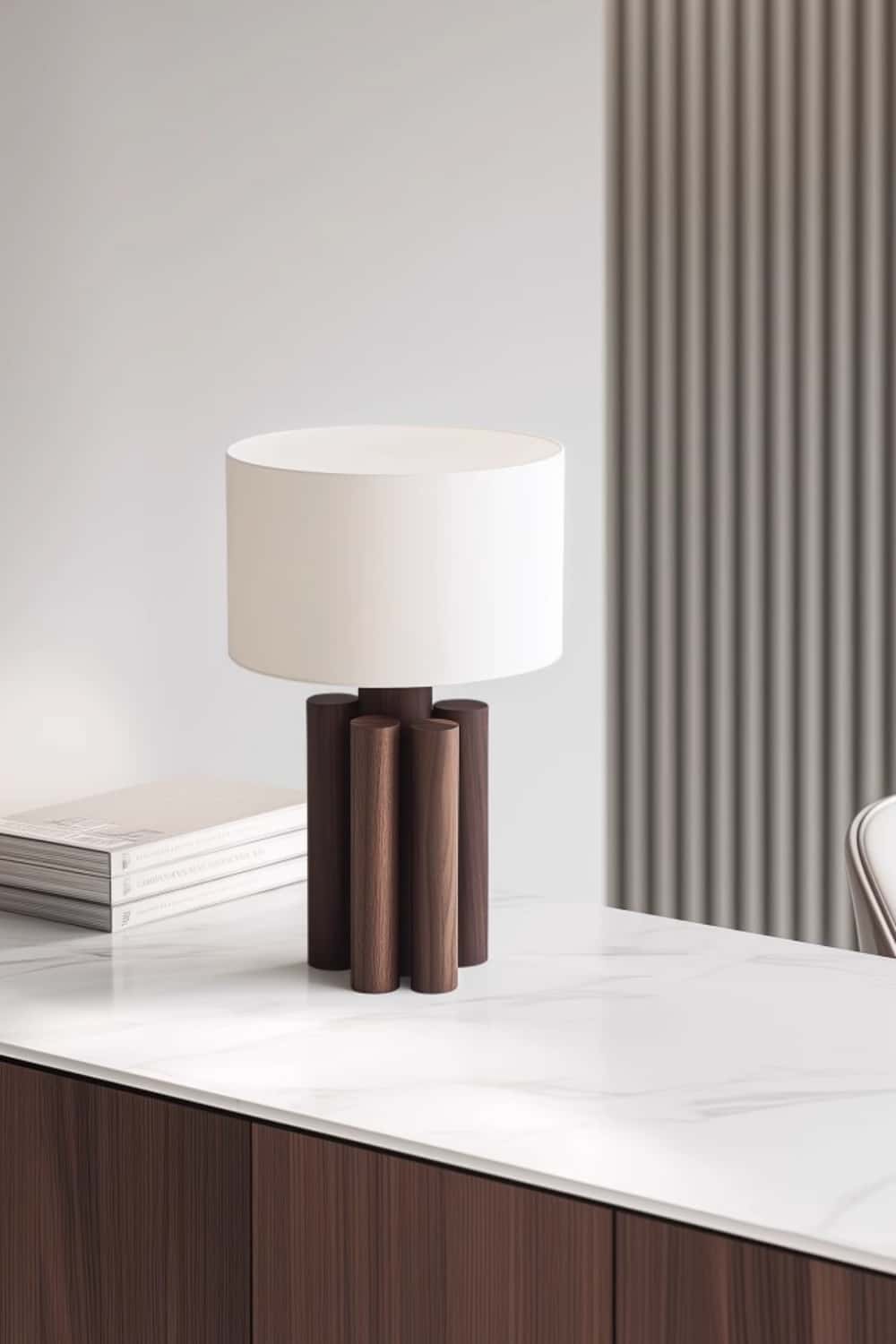 Abstract Wooden Lamp Wood Art Table Lighting Sculptural Wood Table Lamp