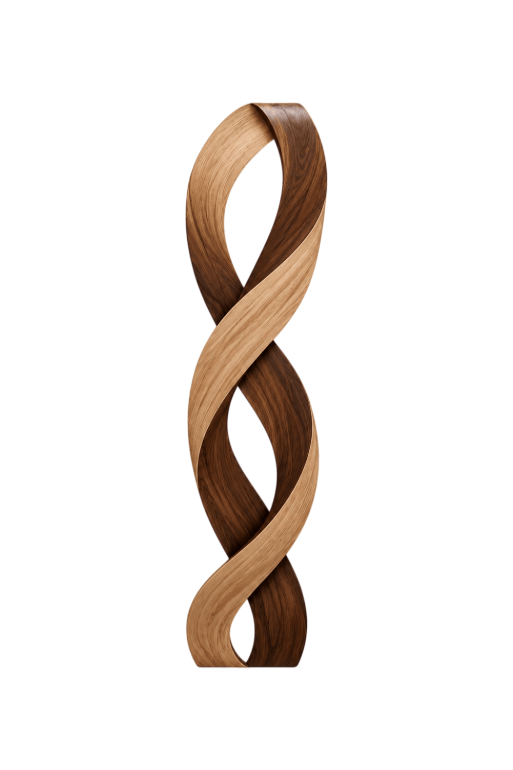 Modern Abstract Wooden Wall Art With Twisted Loop Design For Contemporary Home Decor