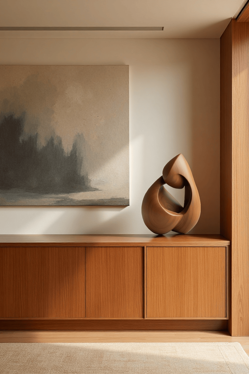 Modern Abstract Handmade Wooden Sculptures Minimalist Wood Art Decor
