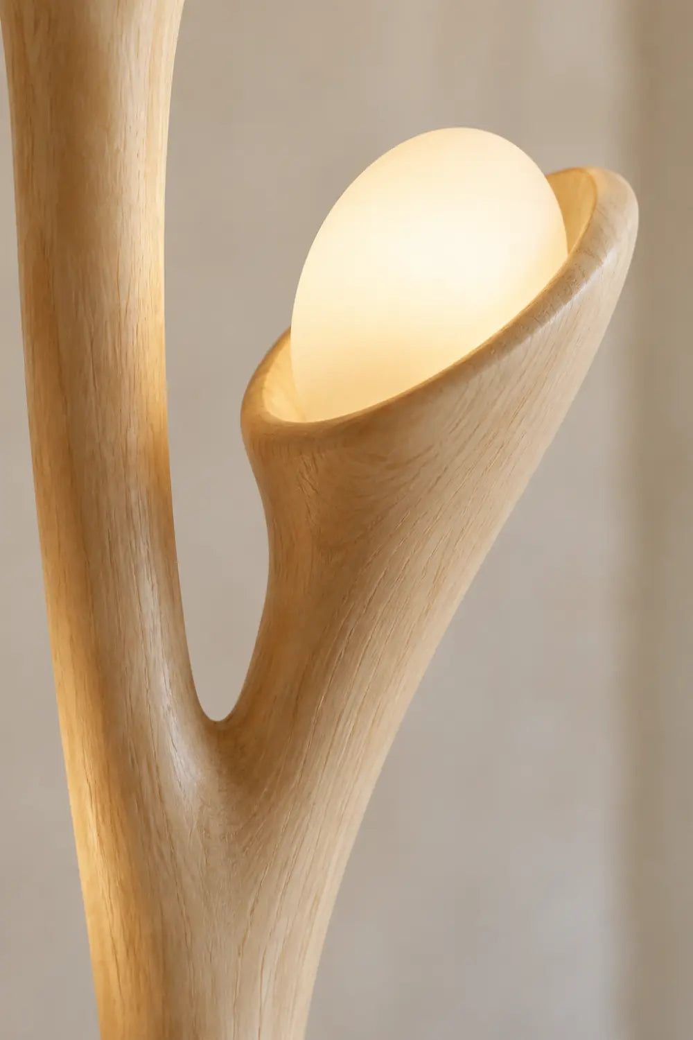 Organic Wood Floor Lamp With Branch Inspired Sculptural Design For Modern Living Rooms