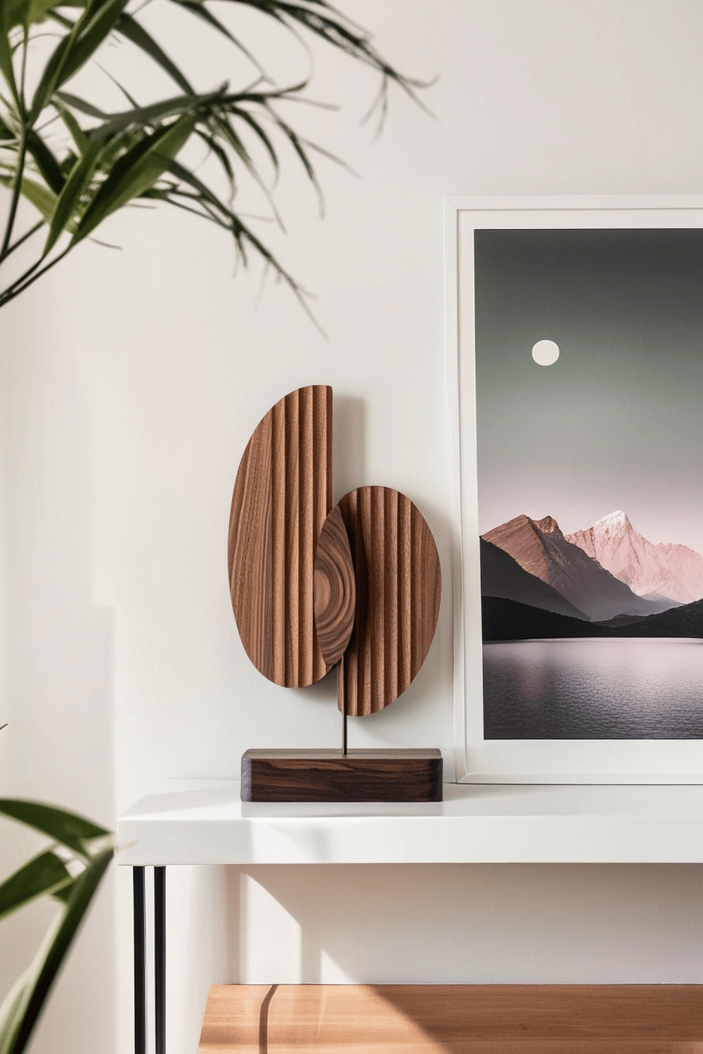 Modern Minimalist Abstract Wood Sculpture Hand Carved Wooden Sculpture