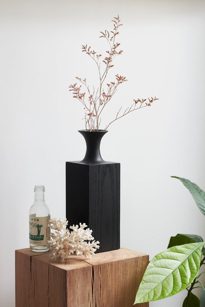 Handcrafted Wooden Decorative Vase Wood Carved Vase Wood Sculpture