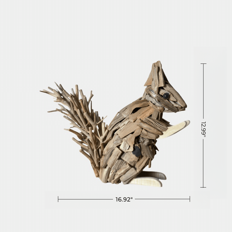 Squirrel Wood Carving Hand Carving Art Ornament Wooden Toys Sculpture Art Wood Crafts Animal Crafts