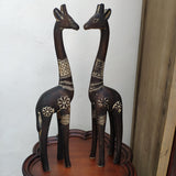 Giraffe Wood Carving Hand Carving Wooden Art  Wood Sculpture Animal Crafts Wooden Giraffe Statue