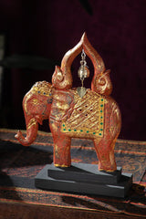 Elephant Wood Carving Hand Carving Wooden Art  Wood Sculpture Animal Crafts Wooden Elephant Statue