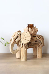 Elephant Wood Carving Hand Carving Art Ornament Animal Ornaments Animal Crafts Art Deco Interior