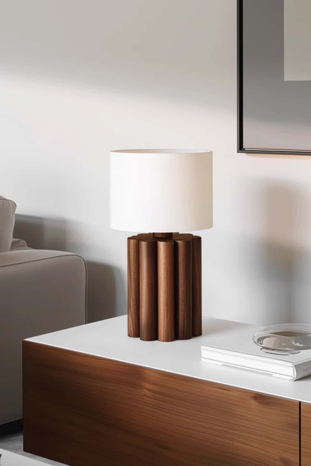 Abstract Wooden Lamp Wood Art Table Lighting Sculptural Wood Table Lamp