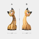 Cat Wood Carving Hand Carving Wooden Art  Wood Sculpture Animal Crafts Wooden Cat Statue