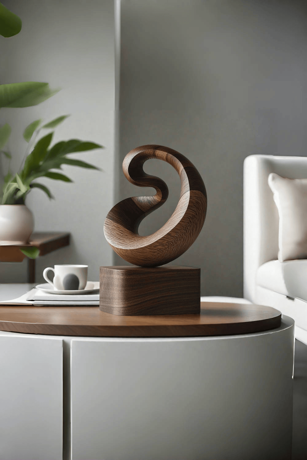 Modern Abstract Wooden Carving Hand Carved Wooden Sculpture Wood Art
