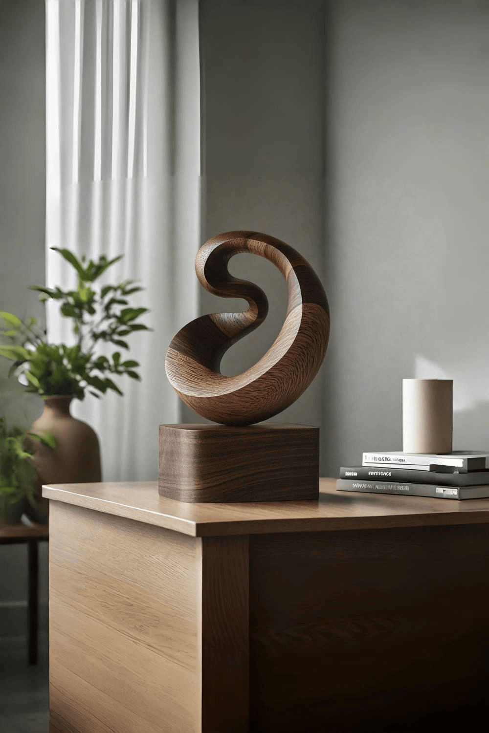 Modern Abstract Wooden Carving Hand Carved Wooden Sculpture Wood Art