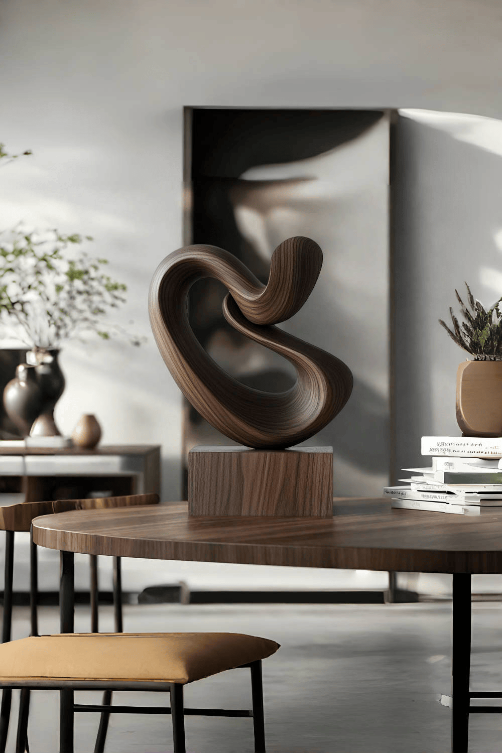 Modern Abstract Wooden Carving Hand Carved Wooden Sculpture Wood Art