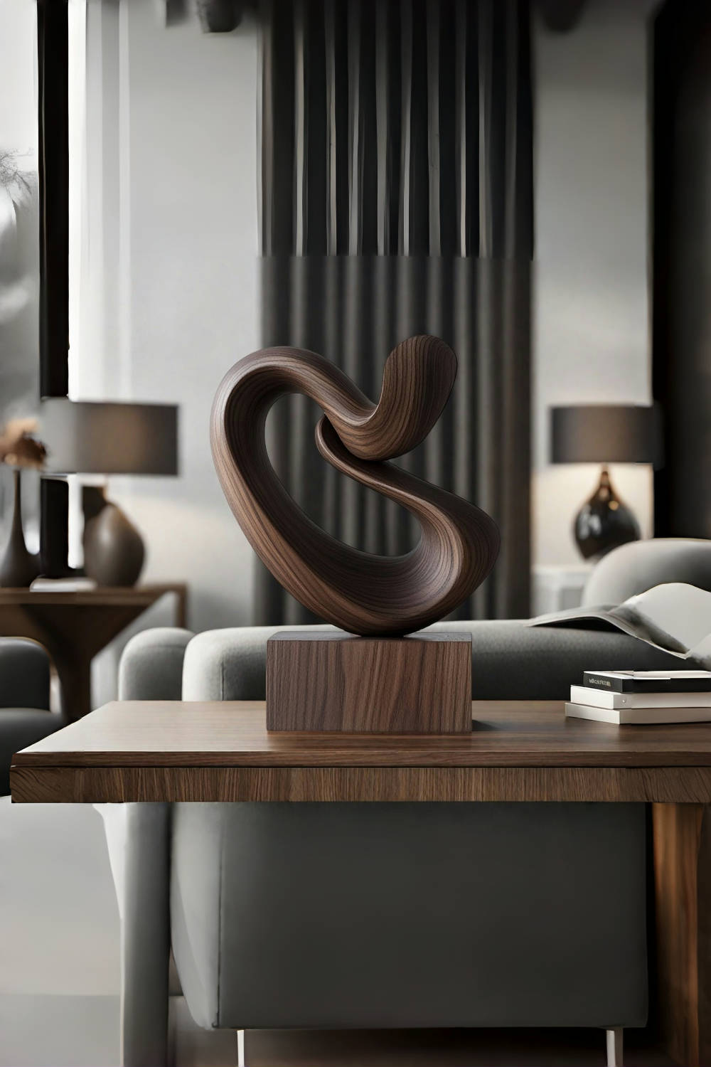 Modern Abstract Wooden Carving Hand Carved Wooden Sculpture Wood Art