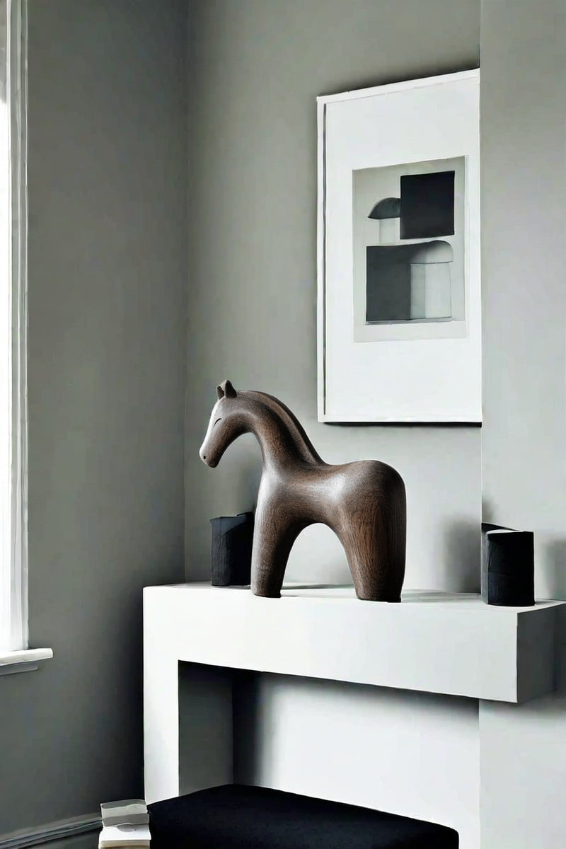 Wooden Horse Sculpture Animal Wood Carving Hand Carving Wooden Art Animal Wood Sculpture Animal Crafts