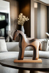 Wooden Horse Sculpture Animal Wood Carving Hand Carving Wooden Art Animal Wood Sculpture Animal Crafts